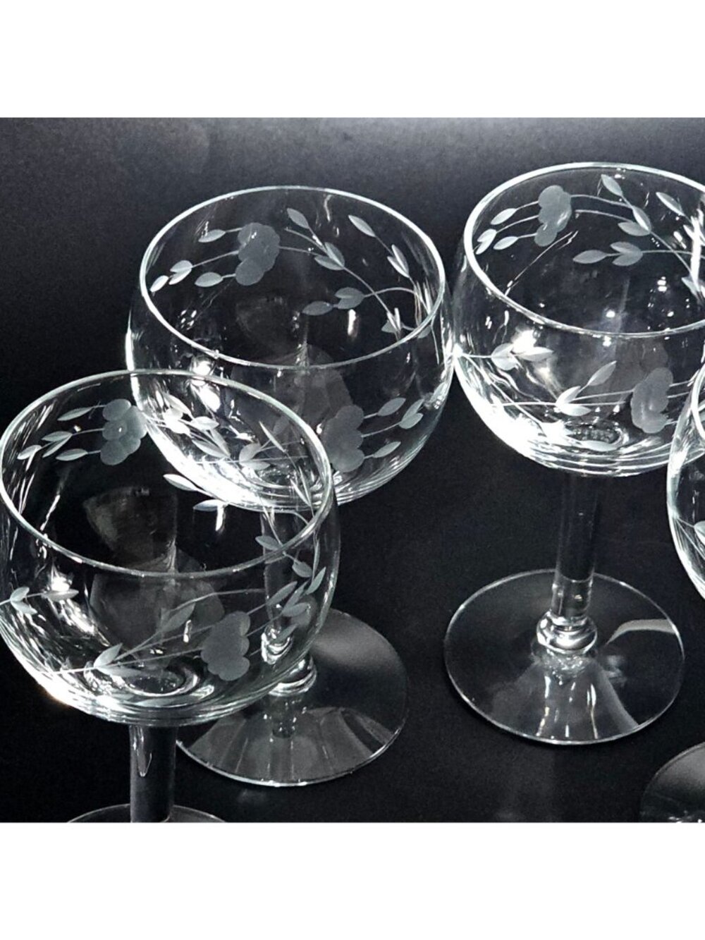 4 Princess House Heritage Cocktail Glasses 5" vtg crystal floral design liqueurs - Picture 2 of 8